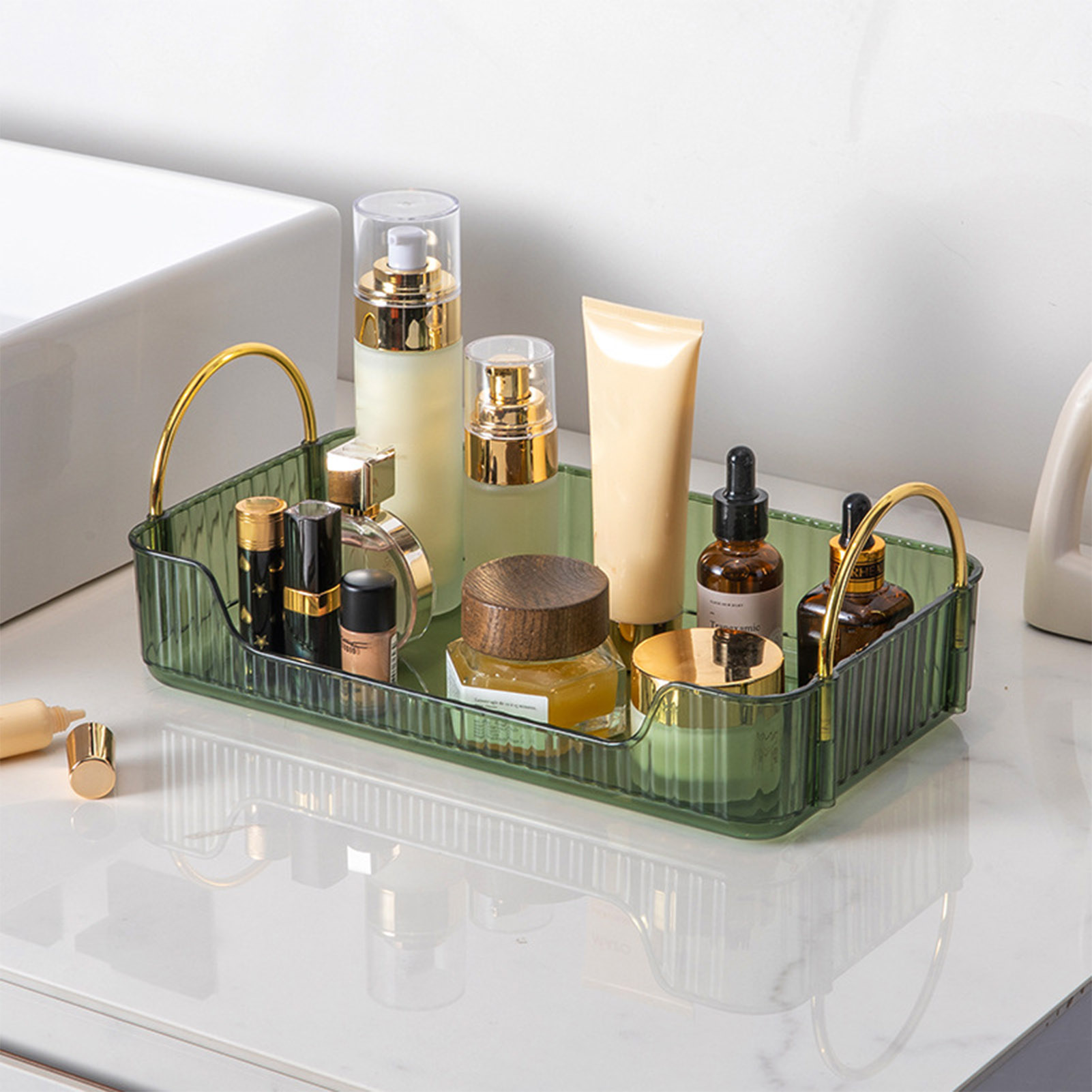 Luxury Skincare Box - Organizador de banheiro de luxo leve