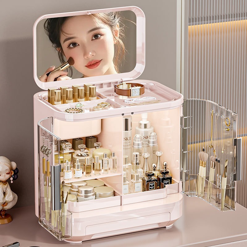 High Luxury Skincare - Caixa de armazenamento de cosméticos, espelho,