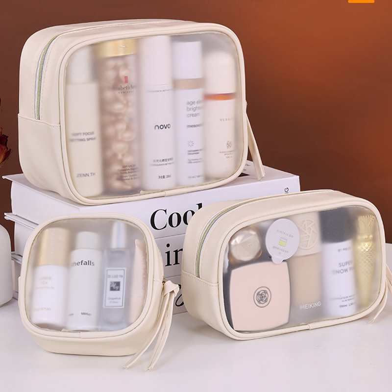 Luxury Skincare Box - Bolsa de Cosméticos PVC Fosca Semi-Transparente