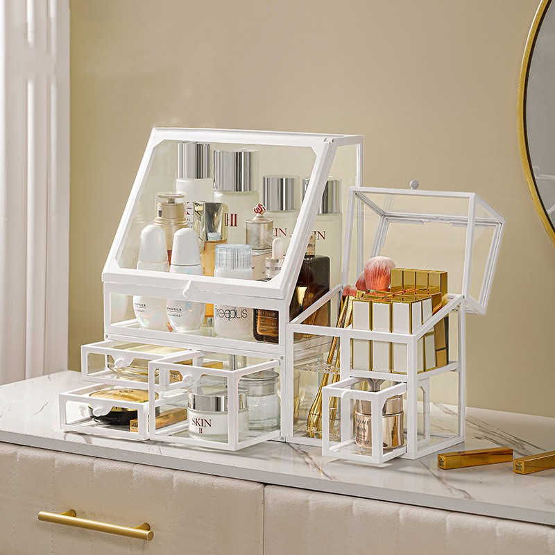 Luxury Skincare And Makeup Brands - Caixa organizadora de maquiagem de vidro,